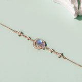 925 Silver Moonstone Butterfly Bracelet for Women