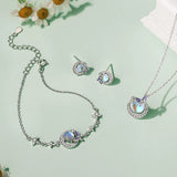925 Silver Moonstone Butterfly Bracelet for Women