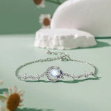 925 Silver Moonstone Butterfly Bracelet for Women
