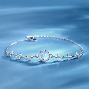 925 Silver Moonstone Starlight Bracelet - Women's Jewelry