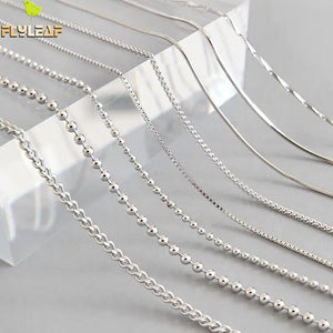 925 Sterling Silver Snake Bone Chain Necklace High DIY Accessories