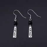 925 Sterling Silver Natural Agate Vine Drop Earrings Women Jewelry