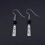 925 Sterling Silver Natural Agate Vine Drop Earrings Women Jewelry