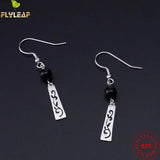 925 Sterling Silver Natural Agate Vine Drop Earrings Women Jewelry