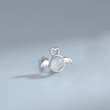 925 Silver Crystal Angel Devil Stud Earrings for Women