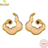 Sterling Silver Shell Clouds Stud Earrings 18k Plating