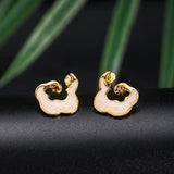 Sterling Silver Shell Clouds Stud Earrings 18k Plating