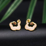 Sterling Silver Shell Clouds Stud Earrings 18k Plating
