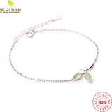 Opal Leaves Charm Bracelet 925 Sterling Silver Jewelry for Women