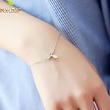 Opal Leaves Charm Bracelet 925 Sterling Silver Jewelry for Women