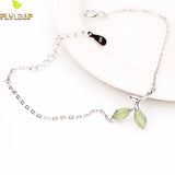 Opal Leaves Charm Bracelet 925 Sterling Silver Jewelry for Women