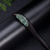 Sterling Silver Pansies Flower Jade Hair Stick Vintage Style Women Hanfu Hairpin