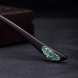 Sterling Silver Pansies Flower Jade Hair Stick Vintage Style Women Hanfu Hairpin