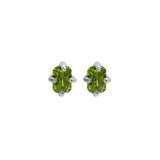 925 Silver Pink Green Zircon Stud Earrings Platinum Plated Femme Accessories