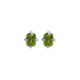 925 Silver Pink Green Zircon Stud Earrings Platinum Plated Femme Accessories