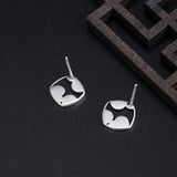 925 Silver Retro Cloud Pattern Stud Earrings for Women