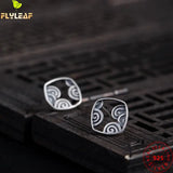 925 Silver Retro Cloud Pattern Stud Earrings for Women