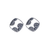 925 Silver Retro Cloud Pattern Stud Earrings for Women