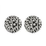 925 Silver Flowers Stud Earrings For Women Thai Silver Vintage Jewelry