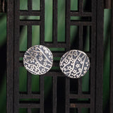 925 Silver Flowers Stud Earrings For Women Thai Silver Vintage Jewelry