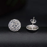 925 Silver Flowers Stud Earrings For Women Thai Silver Vintage Jewelry