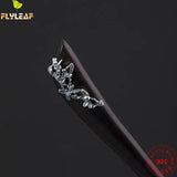 925 Sterling Silver Retro Orchid Ebony Hairpin Women Hanfu Hair Accessory
