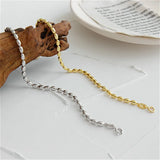 925 Sterling Silver Rice Beaded Chain Bracelet 18k Plating Femme Accessories