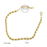 925 Sterling Silver Rice Beaded Chain Bracelet 18k Plating Femme Accessories