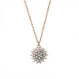 925 Silver Sunflower Pendant Necklace Rose Plating