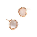 925 Silver Opal Stud Earrings Rose Plating