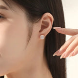 925 Silver Opal Stud Earrings Rose Plating