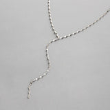 925 Sterling Silver Sequin Chain Tassel Pendant Necklace for Women