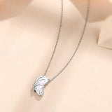 925 Sterling Silver Shell Butterfly Pendant Necklace Women Rose Plating