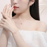 925 Sterling Silver Shell Butterfly Pendant Necklace Women Rose Plating