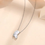 925 Sterling Silver Shell Butterfly Pendant Necklace Women Rose Plating