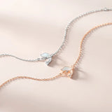 925 Sterling Silver Shell Dolphin Bracelet Rose Plating