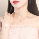 925 Sterling Silver Shell Dolphin Bracelet Rose Plating