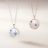 925 Silver Shell Star Necklace Women Rose Plating