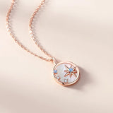 925 Silver Shell Star Necklace Women Rose Plating