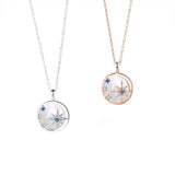 925 Silver Shell Star Necklace Women Rose Plating