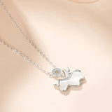 925 Silver Shell Unicorn Pendant Necklace Rose Plated Gift