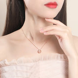 925 Silver Shell Mermaid Tail Pendant Necklace Rose Plating