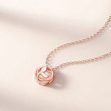 925 Silver Shell Mermaid Tail Pendant Necklace Rose Plating
