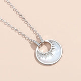 925 Silver Shell Moonlight Pendant Necklace Rose Plating Women Jewelry