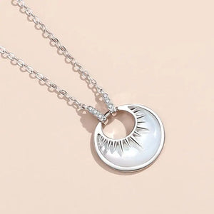 925 Silver Shell Moonlight Pendant Necklace Rose Plating Women Jewelry