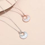 925 Silver Shell Moonlight Pendant Necklace Rose Plating Women Jewelry