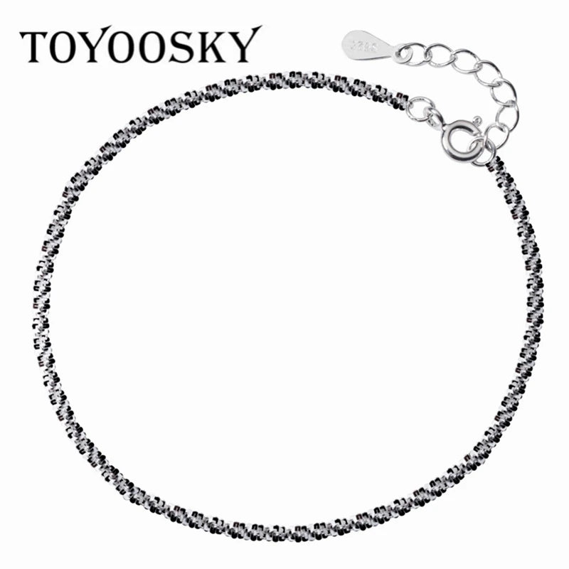 925 Silver OL Stars Chain Bracelet Adjustable Charm for Women