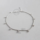 925 Silver Bead Chain Anklet for Women Beach Accessories
