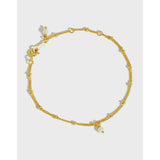 925 Sterling Silver Spacer Beads Chain Bracelet Teenage Girl 18k Plating