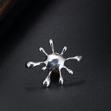 925 Sterling Silver Splash Flow Brooch for Women Dress Accessories
